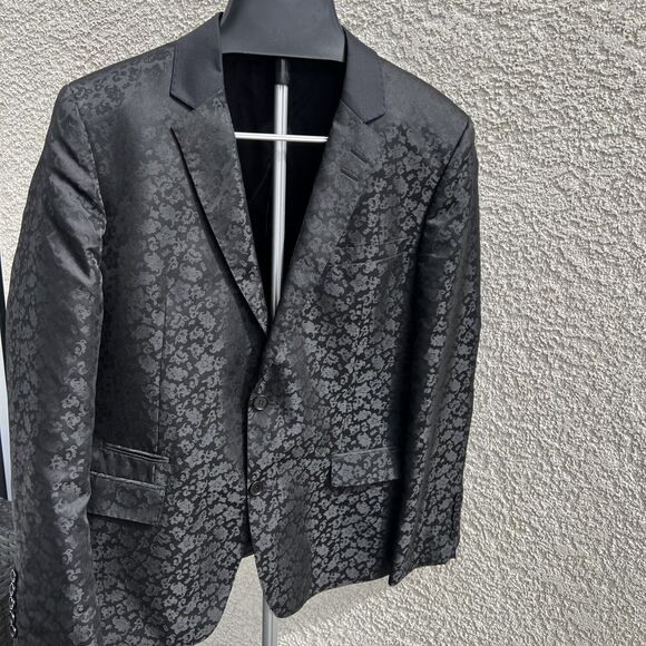 Maceoo Men’s Jacket Blazer, Black Floral, Size 42 Sports Coat - Picture 3 of 9